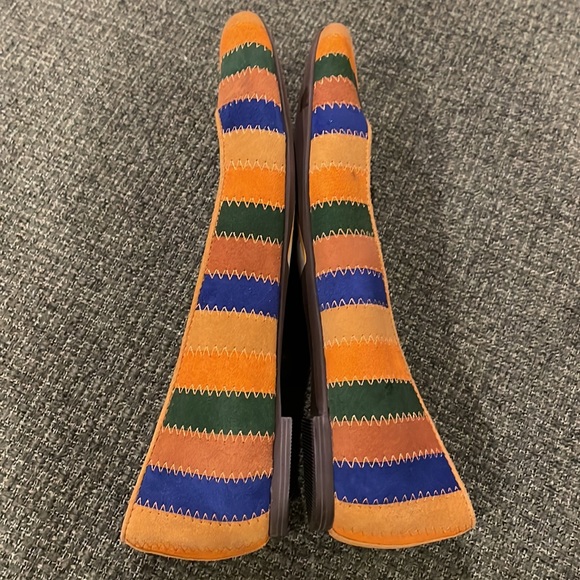 Soho Lab suede striped flats (sz 8) - Picture 2 of 12
